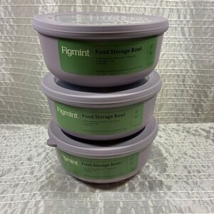 Figmint 3pc Food Storage Bowl Set 5 Cup Lavender Purple Recycled PET 070 00 3423